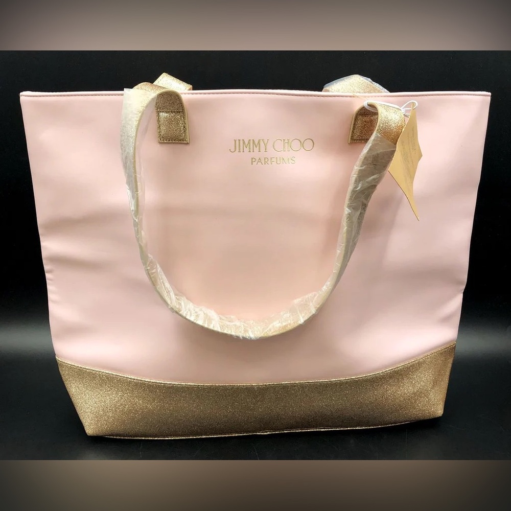 Jimmy Choo Blush Pink Tote with Gold Accents - Picture 3 of 3